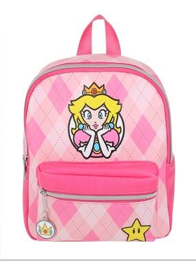 Super Mario Bro Princess Peach Mini Backpack with Adjustable Straps BNWT